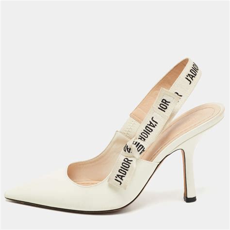 dior white slingback pumps|Dior heels jadior.